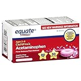 Equate, Children's Acetaminophen 80 mg, Bubblegum Flavor, Ages 2-6, 30 Tablets, Meltaways