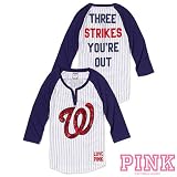 Washington Nationals Victoria's Secret PINK&Atilde;&macr;&Acirc;&iquest;&Acirc;&frac12; Raglan Henley Baseball Tee