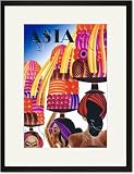 Black Framed/Matted Print 17x23, Asia Magazine: The Balinese Go Templewards