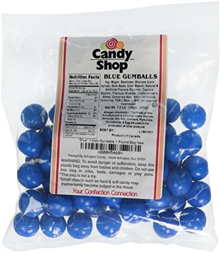 "Blue" 1-Inch Gumballs 1 Pound Bag