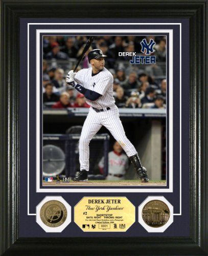 Highland Mint MLB New York Yankees Derek Jeter Gold Coin Photo Mint