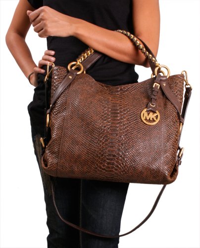 Michael Kors Tristan Women's Leather Python Large Tote Handbag