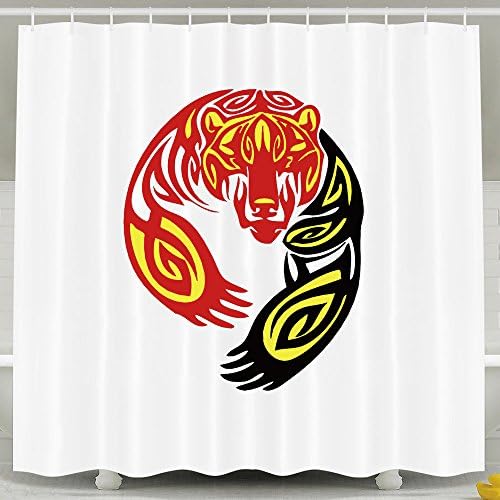 Darr Bear Tatoo Polyester Fabric Shower Curtains 60*72inch