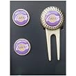 Los Angeles Lakers Divot Tool Golf Ball (2) Marker Set