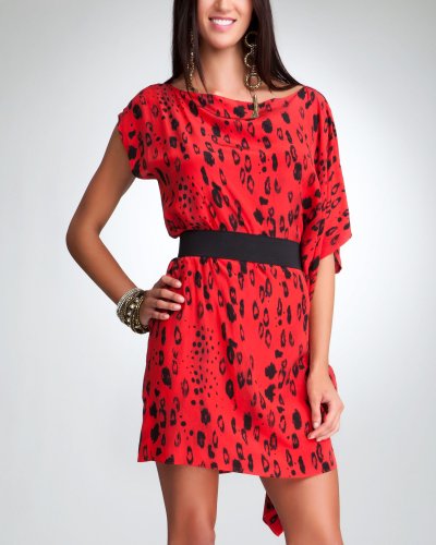 Bebe Silk Belted Mini Dress