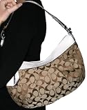 COACH Soho Pleated Signature Hobo Bag Purse Handbag Khaki 13740