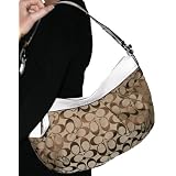 COACH Soho Pleated Signature Hobo Bag Purse Handbag Khaki 13740