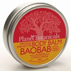 Planet Botanicals ECOCERT Organic East African Shea Butter Body Balm, Baobab with Citrus Limon, 3.0-Ounce Jar
