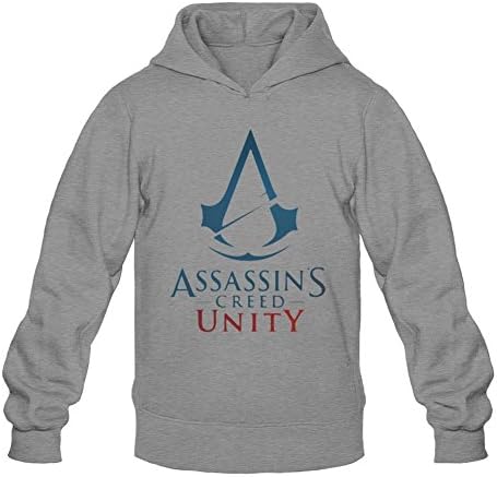 KSACLL Personalized Men's Assassin's Creed Unity Hoodie Dark Grey M