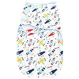 0-24ヶ月新生児幼児布で包むイージーラップおくるみブランケット寝袋 (カラー航空機)