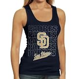 MLB San Diego Padres Ladies Navy Blue Repeater Tank Top (Large)