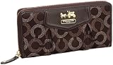 Coach Madison Dotted Accordion Zip Wallet Mahogany