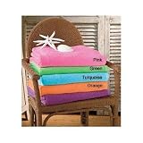Neon Bright Beach Towel for Two in Turquoise 55-in x 70-in