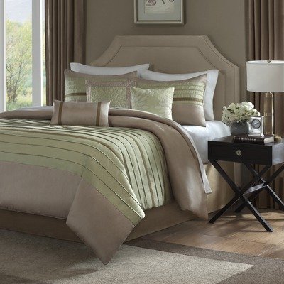 Hayes 7 Piece Comforter Set in Beige Size: California King