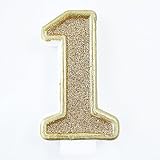 Birthday Party Sparkling Chic Glitter Number Cake Candle (1, Champagne Gold)