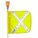 Flagstaff FS10 Safety Flag with Reflective X and Light, Threaded Hex Base