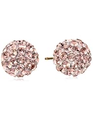 Jewelry: 14k Yellow Gold Rose Swarovski Elements Crystal Button Earrings - Amazon Curated Collection