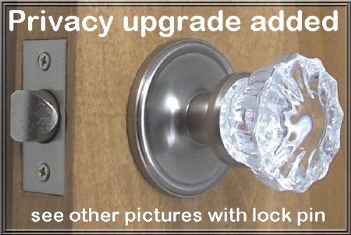 Depression Crystal Privacy Set Brushed Nickel Reproduction-1900 Our Best Privacy Retrofit Kit to Fit Modern Pro-drilled Including, Dollar for Dollar Your Greatest Value. Includes Many Features Never Before Offer At This Price Point