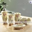 Delicate Summer Yard 4pc Resin Bathroom Set pack in box