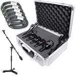 Audix DP5a 5 Piece Drum Package Kick Snare Mic + 5 Whirlwind Cable + Mini Boom Stand + Unique Squared Vinyl Stickers