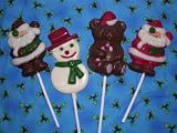 10 Chocolate Christmas Lollipops - SANTA AND FROSTY MAKE A SWEET STOCKING STUFFER