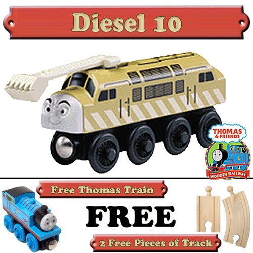 Diesel 10 from Thomas The Tank Engine Wooden Train Set - Free 2 Pieces of Track & Free Thomas the Tank Engine