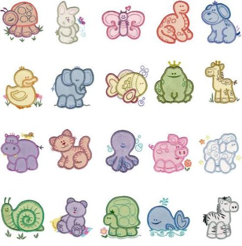 Brother PES Embroidery Card BABY MINKEE APPLIQUE 