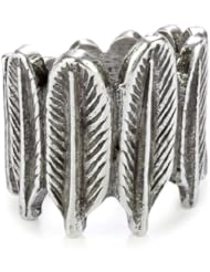 House of Harlow 1960 Sterling Silver-Plated Feather Row Ring