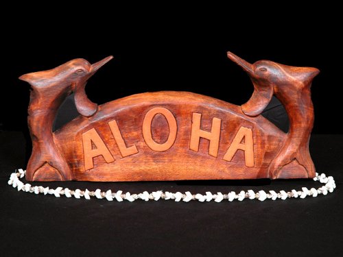 WELCOME SIGN ALOHA W/ DOLPHIN - TROPICAL HOME DECOR