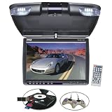 Pyle PLRD112F 11.2-Inch TFT LCD Flip-Down Roof Mount/Built-In DVD Player with FM Modulator/IR Transmitter