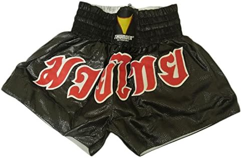 Martial Arts Boxing Muay Thai Shorts Trunks Black Size XXL