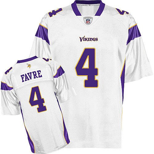 Minnesota Vikings 4 Brett Favre White Jerseys Authentic Football Jersey Size 48-56 (Please Select the Size When You Order, Can Do Drop Shipping)