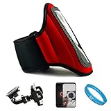 Red Durable Moisture Resistant Neoprene Protective Exercise Workout Armband ....