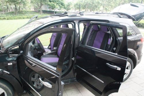 OxGord 17pc Leatherette Seat Cover Set, Airbag Compatible, for NISSAN SENTRA, Purple & Black
