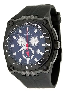 Adee Kaye Men's Ryder G2 Sports Black IP Chronograph Watch Model AK6002-MIPB2