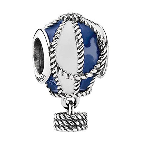 Pandora Hot Air Balloon Charm in Sterling Silver White & Blue Enamel, 791145ENMX