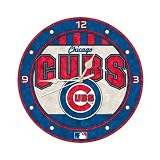 MLB Chicago Cubs 12-Inch Art Glass Clock