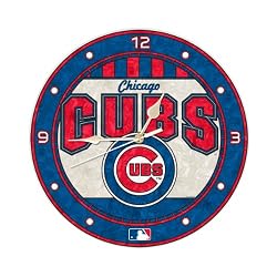 MLB Chicago Cubs 12-Inch Art Glass Clock
