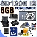 Canon PowerShot SD1200IS 10MP Digital Camera w/3x Optical Image Stabilized Zoom (Dark Gray) 8GB BP6L Battery BigVALUEInc Accessory Saver Bundle