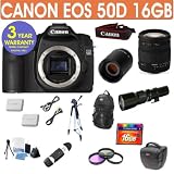 Refurbished Canon EOS 50D + Sigma 18-200 f3.5-6.3 DC Lens + 500mm Preset Lens + 2x Telephoto T-Mount Lens + 3 Year Celltime Warranty Repair Package