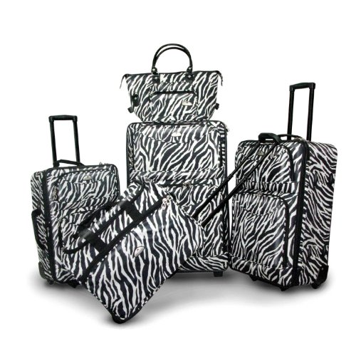 American Flyer Animal Print 5 Piece Luggage Set