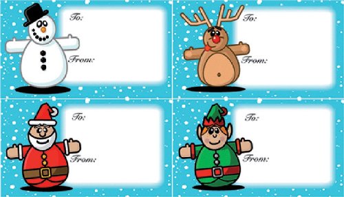 CHRISTMAS LABELS 4 TYPES SELF ADHESIVE LABELS 