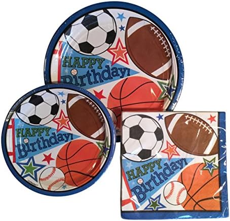 Party Impressions Basketball Baseball Football Soccer Disposable Plates and Napkins for 8