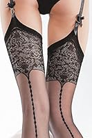 Edvige Fiore Obsession Designer Patterned Stockings 20 Denier