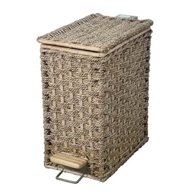 Elite Home Fashions Woven Sea-Grass Step-Open Wastebasket