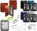 CrazyOnDigital Red Leather Case Cover, Skin Cases Covers with Charger and Screen Protector For Nook 2 Nook Touch Nook Simple Touch (12-item). CrazyOnDigital Retail Package