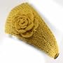 100% Handmade Thin Knit Flower Headband best for Ponytail Styling, Yellow