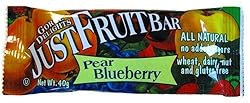 Gorge Delights JustFruit Bars, Pear Blueberry, 16-Count 1.4-Ounce Bars