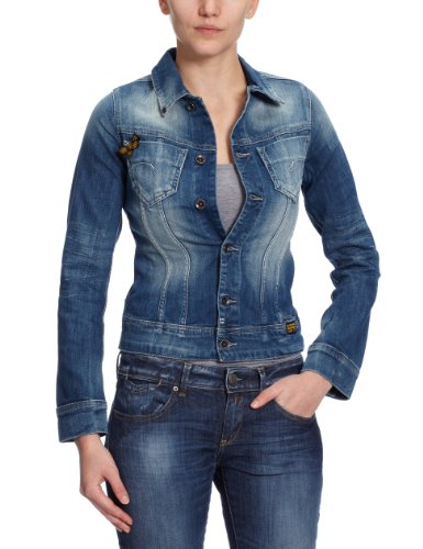G-STAR Damen Jacke  MIDGE SLIM TAILOR JKT WMN - 92011, Gr. 40 (L), Blau (lt aged  424) Preisvergleich
