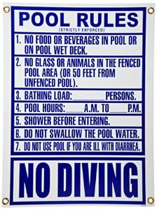 Amazon.com : Pentair R234800 Florida Pool Rules Pool Sign : Patio, Lawn ...